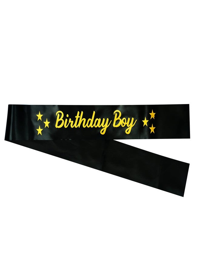 Decofy Happy Birthday Sash For Boys & Mens | Crown For Baby Boys King Adult Mens Suitable to everone -Black Sash - Image 4